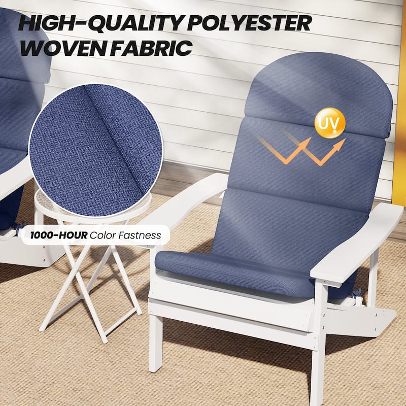 Patio Outdoor Adirondack Chair Cushion with Ties