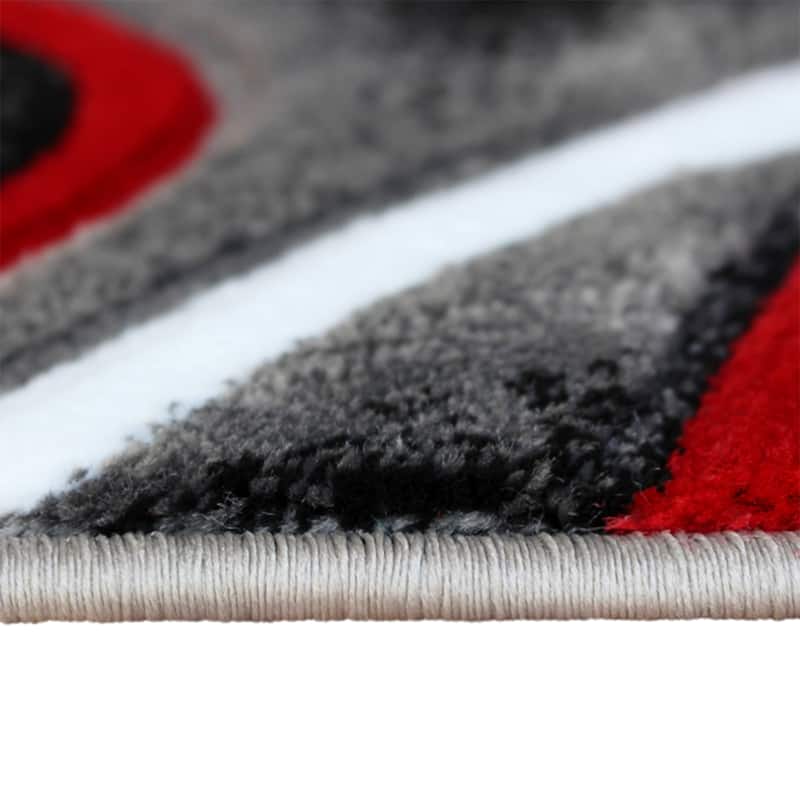 Modern Ribboned Design High-Low Pile Abstract Area Rug