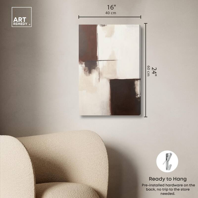 Burgundy and Beige Canvas by Art Remedy, Gallery Wrapped