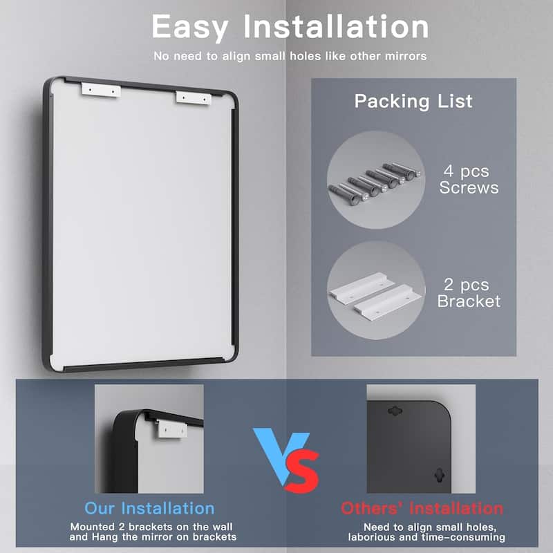 Aluminum alloy Framed Tempered Glass Wall Bathroom Vanity Mirror