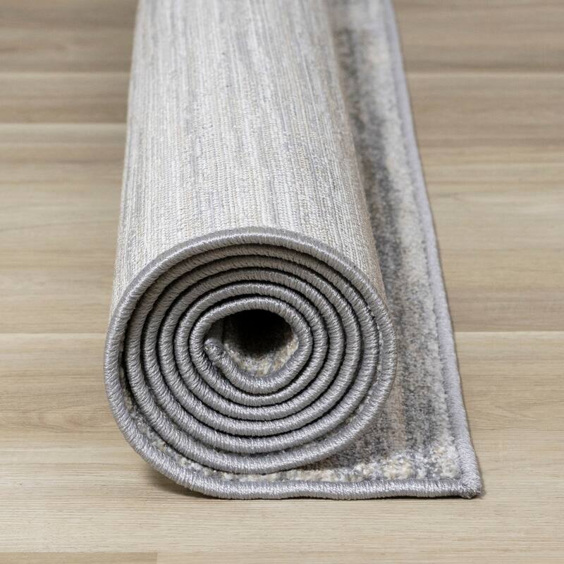 Dayton Collection - Grey/Cream/Beige Banded Rug