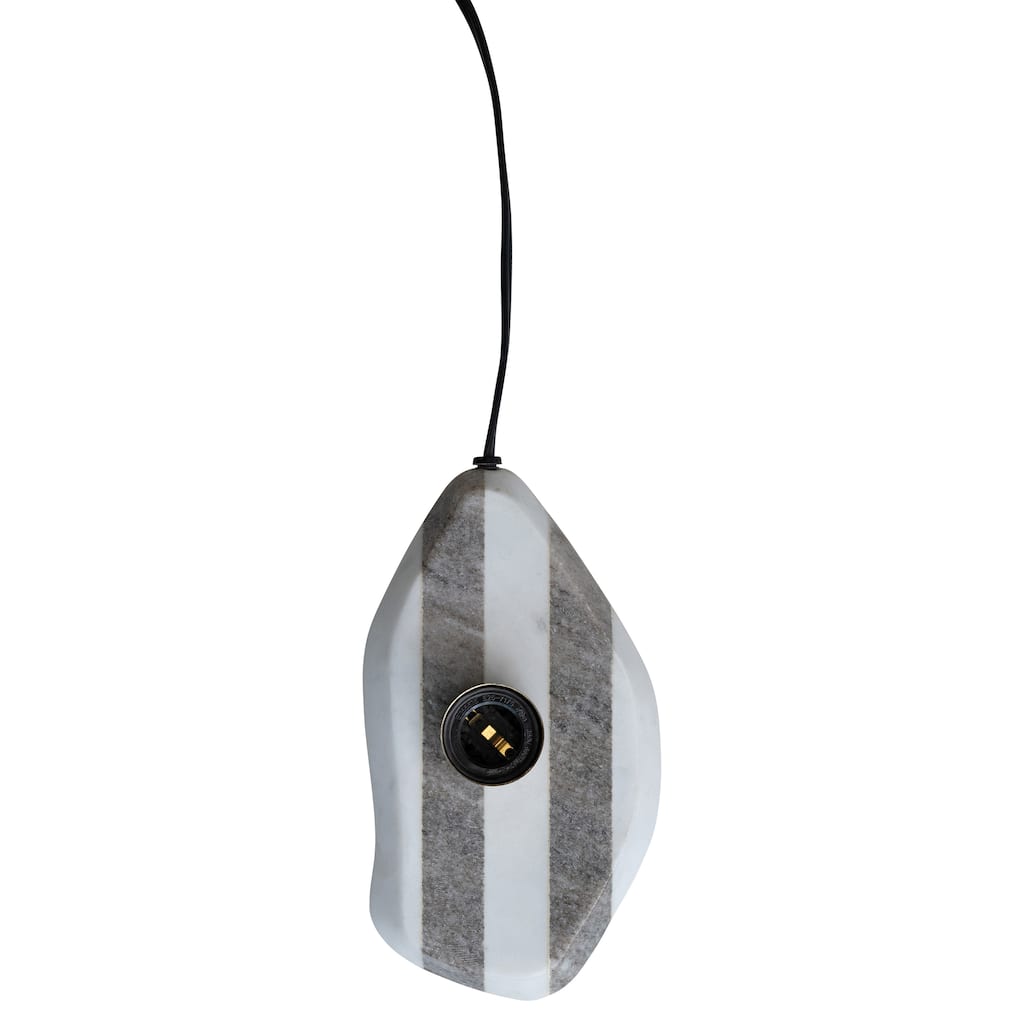 Marble Striped Wall Sconce with Inline Switch, White and Buff Color - 9.0"L x 5.0"W x 3.3"H