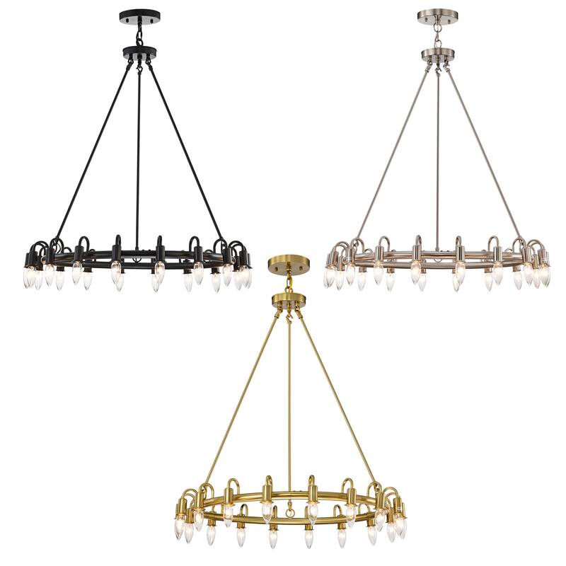 Vater 18-Light Single Tier 32-inch Chandelier with Metal Support Rods