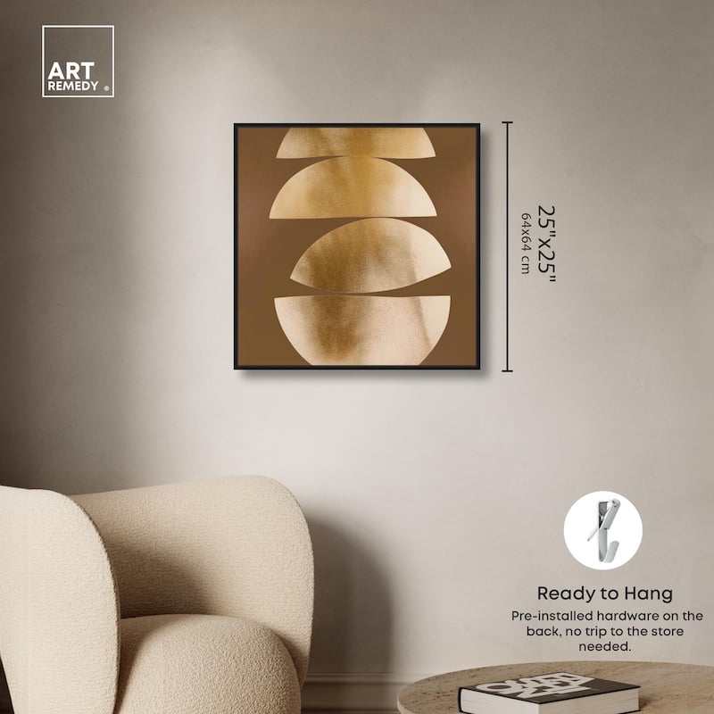 Golden Crescents II Canvas by Art Remedy