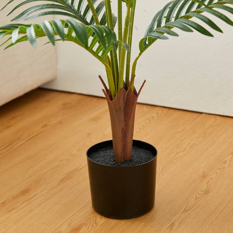 Glitzhome 43"H Real Touch Areca Palm Artificial Fronds Tree in Pot - 19.75"D x 43.25"H