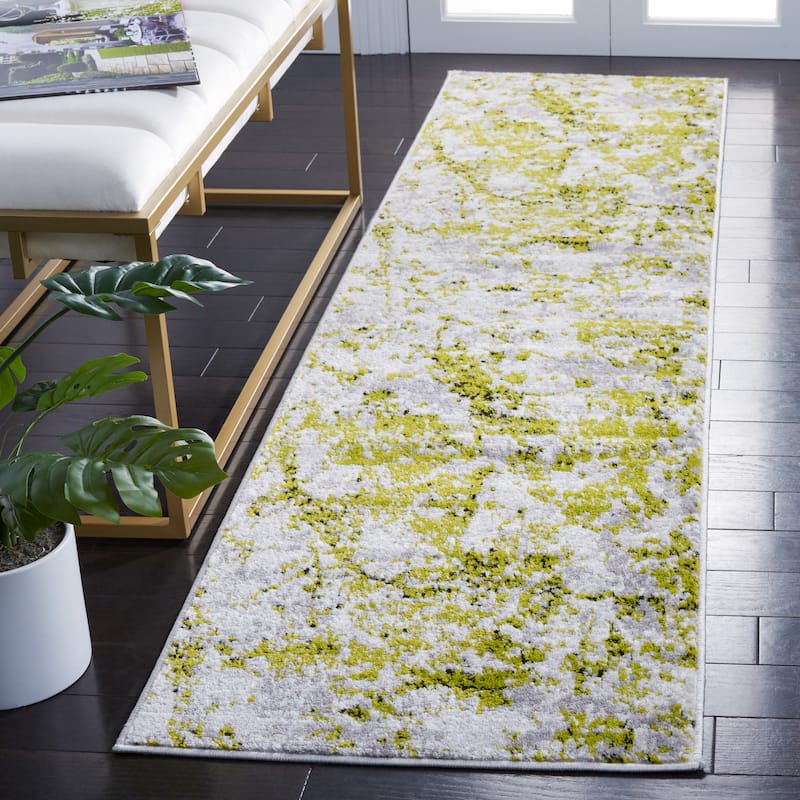 SAFAVIEH Skyler Leitha Modern Rug - 2' x 8' Runner - Grey/Green