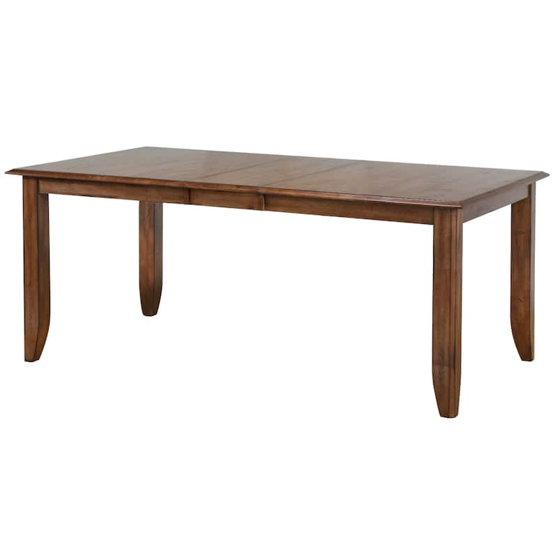 Extendable Dining Table - Seats 8 Rectangular Table Amish Brown Finish Home Stock - 72