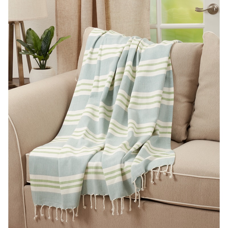 Throw Blanket With Stripes
