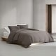 preview thumbnail 12 of 25, Calvin Klein Melange Cotton Flannel Solid Comforter Set Chocolate Brown - King