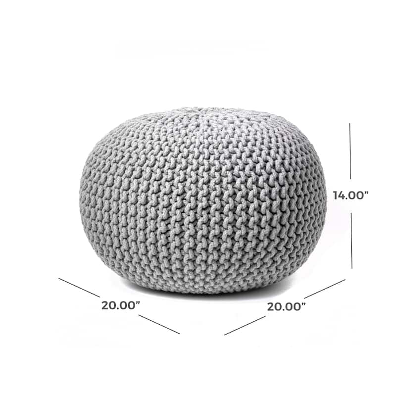 Nuloom Ling Round Knit Filled Ottoman Pouf