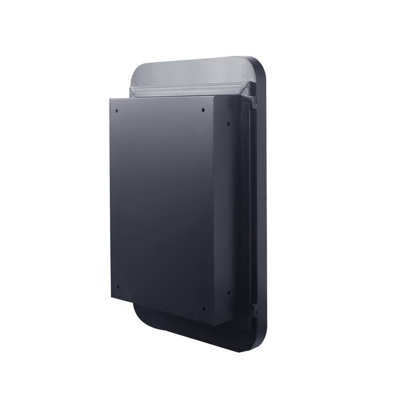 16" x 24" Black/ White Rectangular Metal Framed Medicine Cabinet with Mirror and Adjustable Shelves