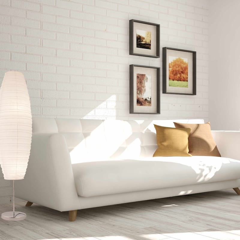 DIPLOMA Chrome Paper Floor Lamp with White Paper Shade (White)