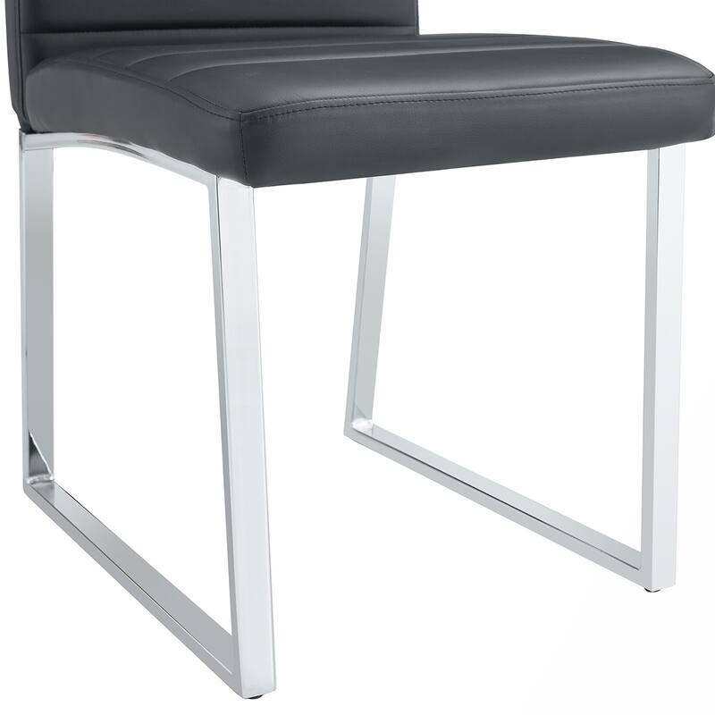2PCS PU Dining Chairs With Iron Legs