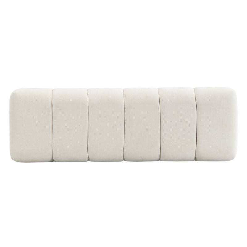 Chenille Fabric Entryway Bench Ottoman Dining Bench 300 LBS Weight Capacity