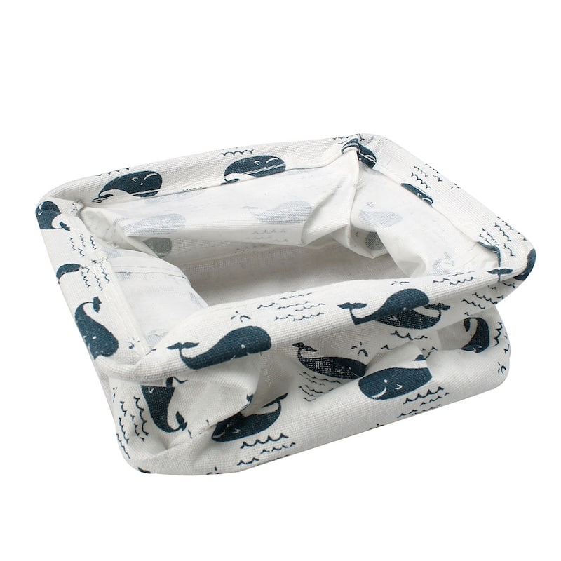Household Fabric Whale Pattern Makeup Storage Bin Basket Closet Box Container - 21 x 17 x 13cm