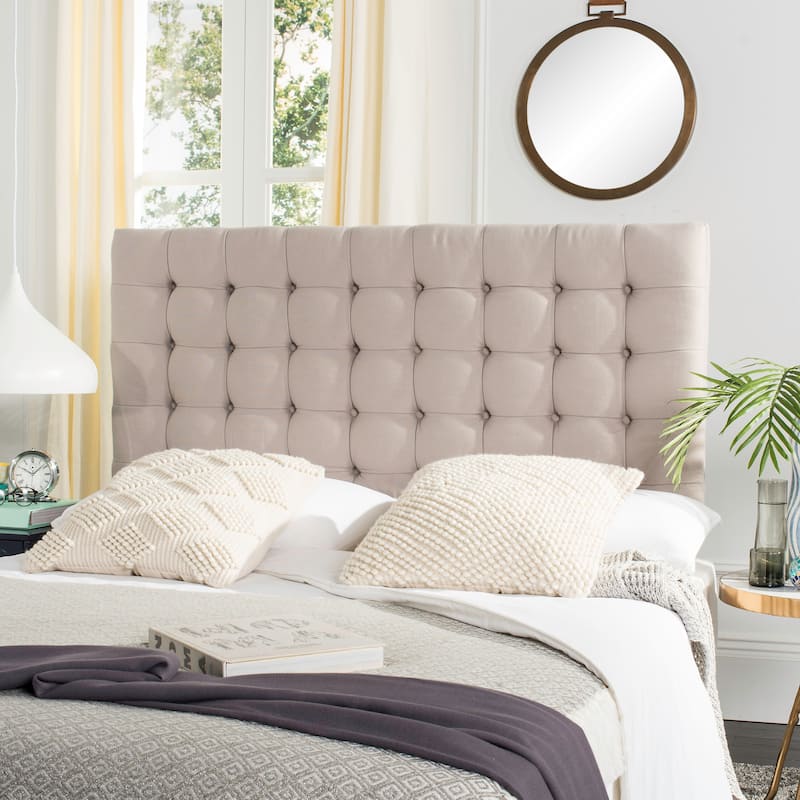 SAFAVIEH Kiana Steel Blue Velvet Upholstered Tufted Headboard