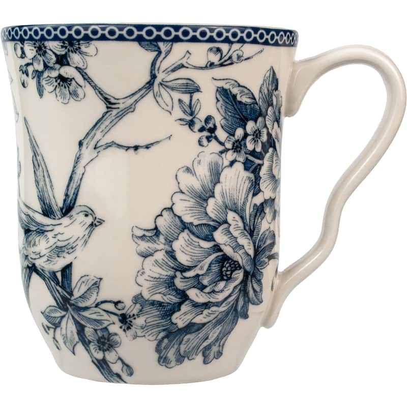 222 Fifth Adelaide 16-Piece Porcelain Dinnerware Set, Blue