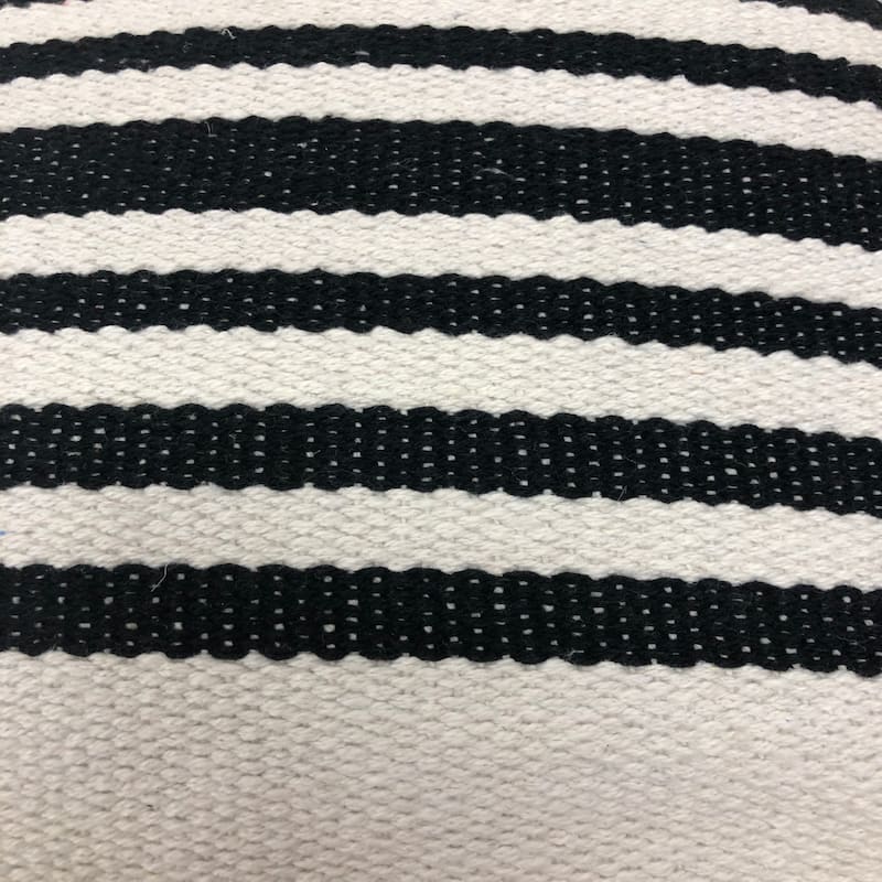 HomeRoots 22" X 22" Black and White Striped Cotton Zippered Pillow