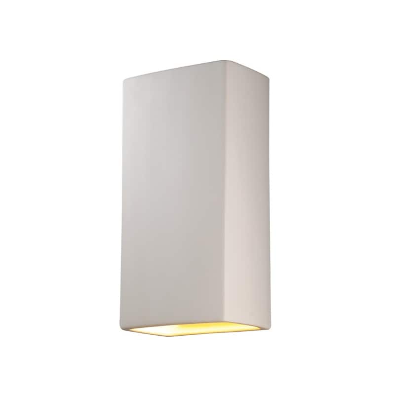 Justice Design Ambiance Bisque Outdoor Really Big Closed Top Rectangle Wall Sconce