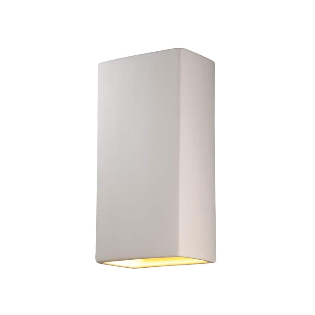 Justice Design Ambiance Bisque Outdoor Really Big Closed Top Rectangle Wall Sconce