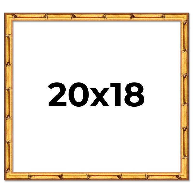 20x18 Frame Gold Bamboo Picture Frame Modern Photo Frame Includes UV Acrylic Shatter Guard Front Acid Free Foam Backing Board