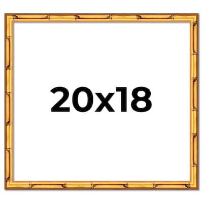 20x18 Frame Gold Bamboo Picture Frame Modern Photo Frame Includes UV Acrylic Shatter Guard Front Acid Free Foam Backing Board