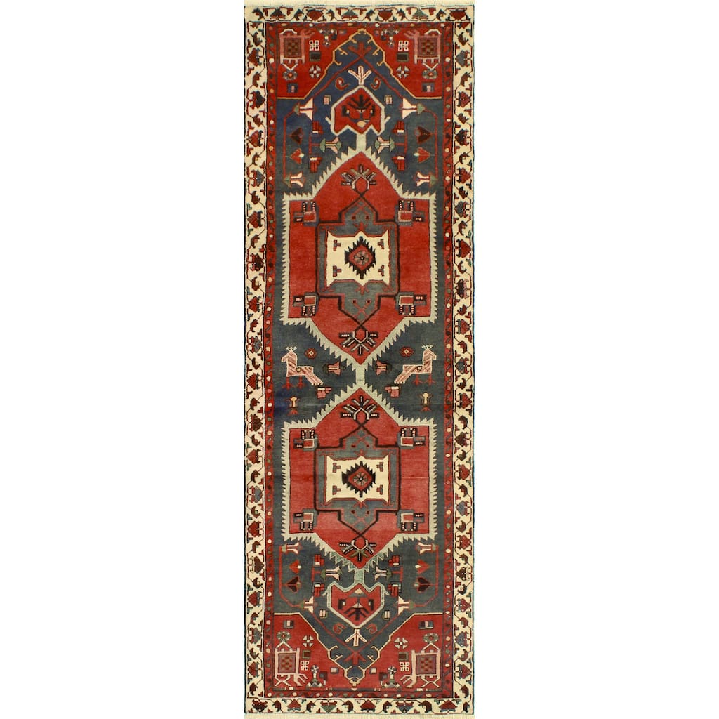 Fine Vintage Distressed Amelie Grey/Ivory Runner - 2'11" x 9'11"
