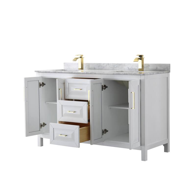 Wyndham Collection Daria 60" Free Standing Double Vanity Set with MDF