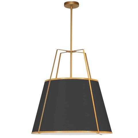 Dainolite Trapezoid Gold Luxury Black Drum Shade Modern Pendant Light