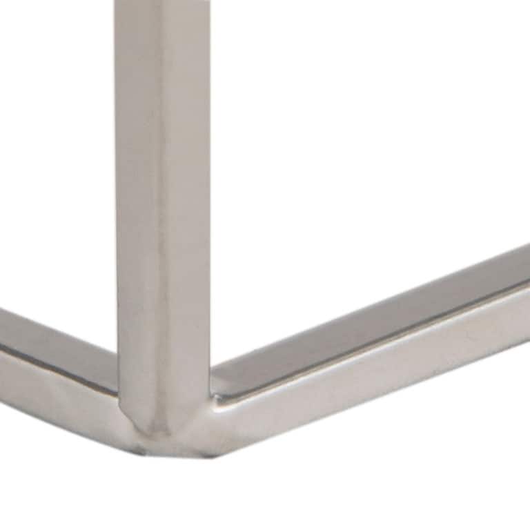 SAFAVIEH Larae Modern Pentagon Marble Top Side Table-Silver - 18" x 18" x 18" - 18Wx18Dx18H