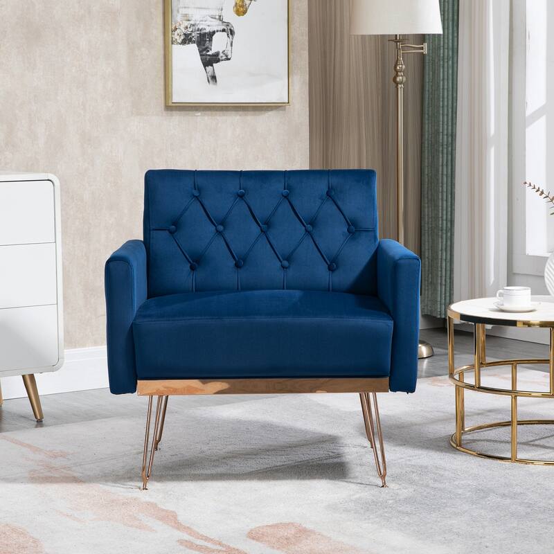 Modern Velvet Single Reading Chairs with Arm Set of 2