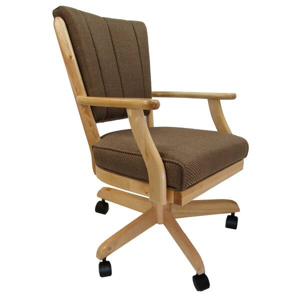 Shop Classic Caster Solid Wood Dining Chair On Wheels 39 Inch High Overstock 30657947