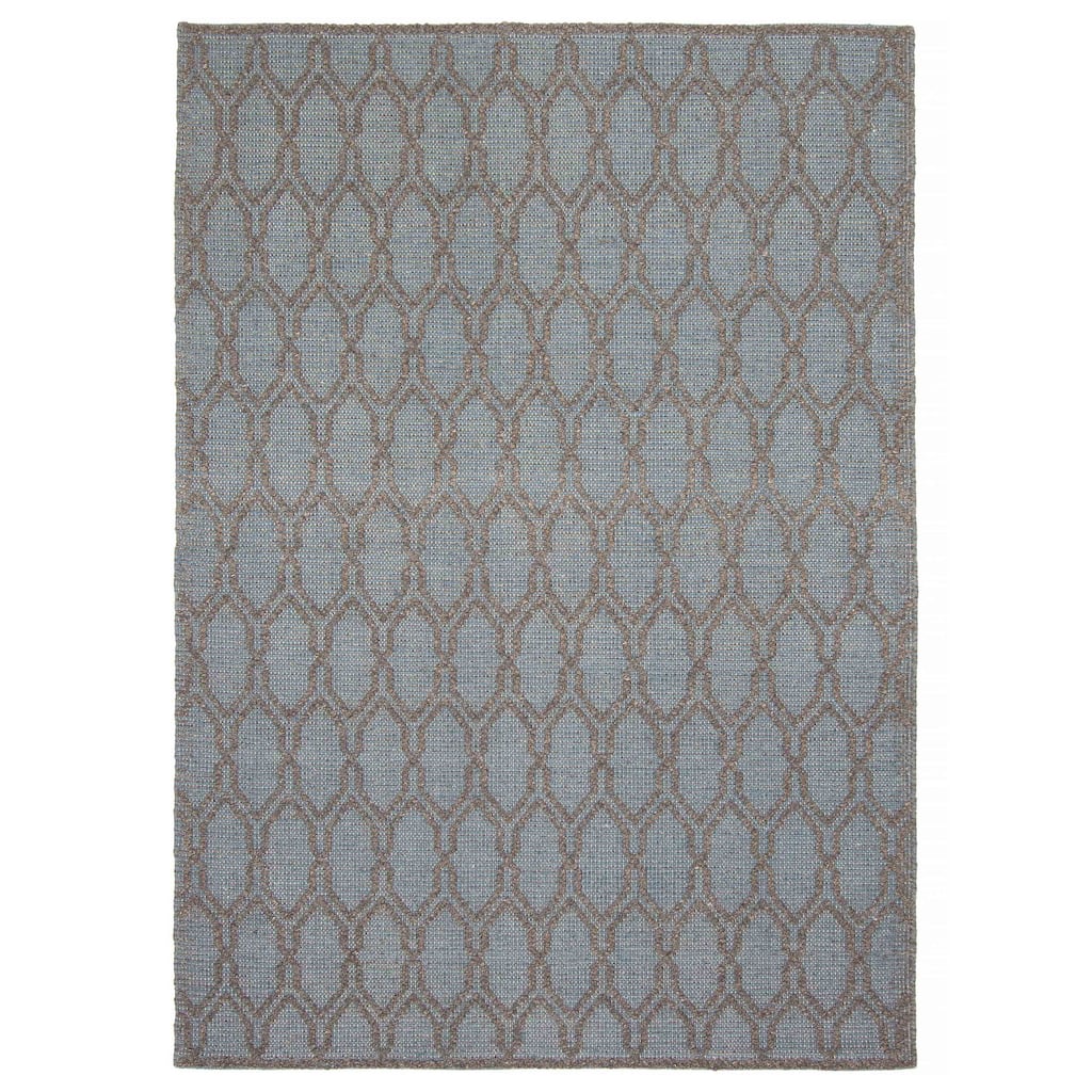 ECARPETGALLERY Braid weave Sienna Blue Wool Rug - 5'1 x 7'3