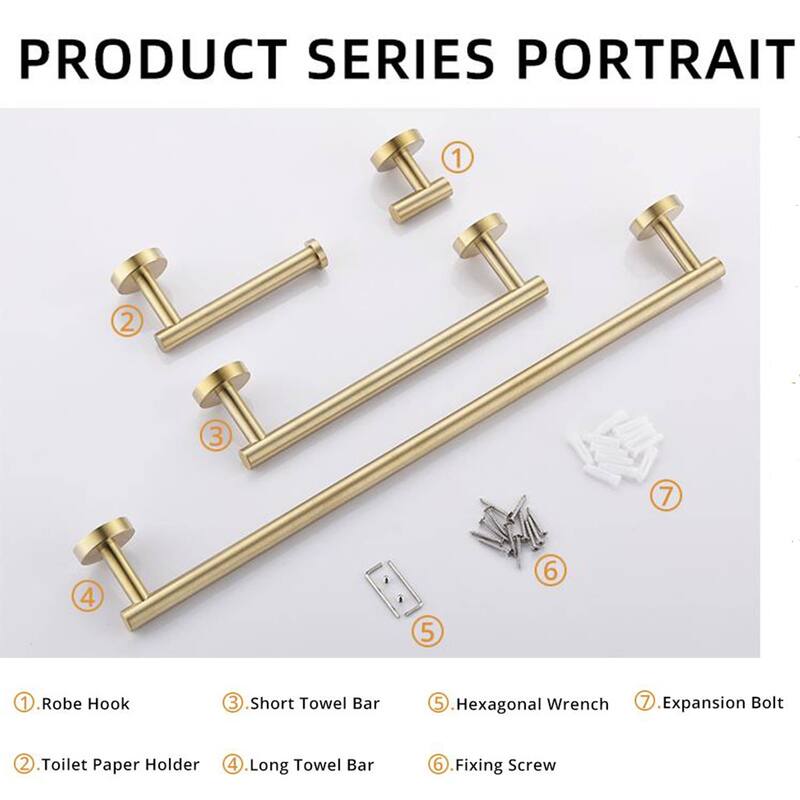 4 Piece Bathroom Hardware Set Wall Mount Modern Bathroom Towel Holder Bar Set 304 Stainless Steel Bath Fixtures Accessories Set
