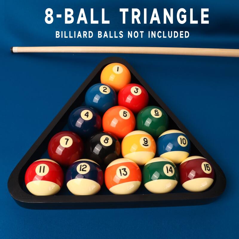 GSE™ Black Solid Wood Billiard 8-Ball Triangle/9-Ball Diamond Pool Ball Racks for 2-1/4" Pool Balls