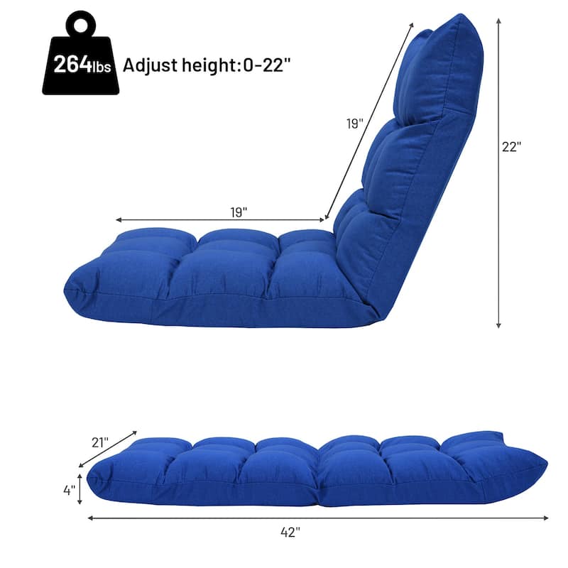 Gymax Adjustable Folding Gaming Chair Cushioned Floor Chair Adjustable