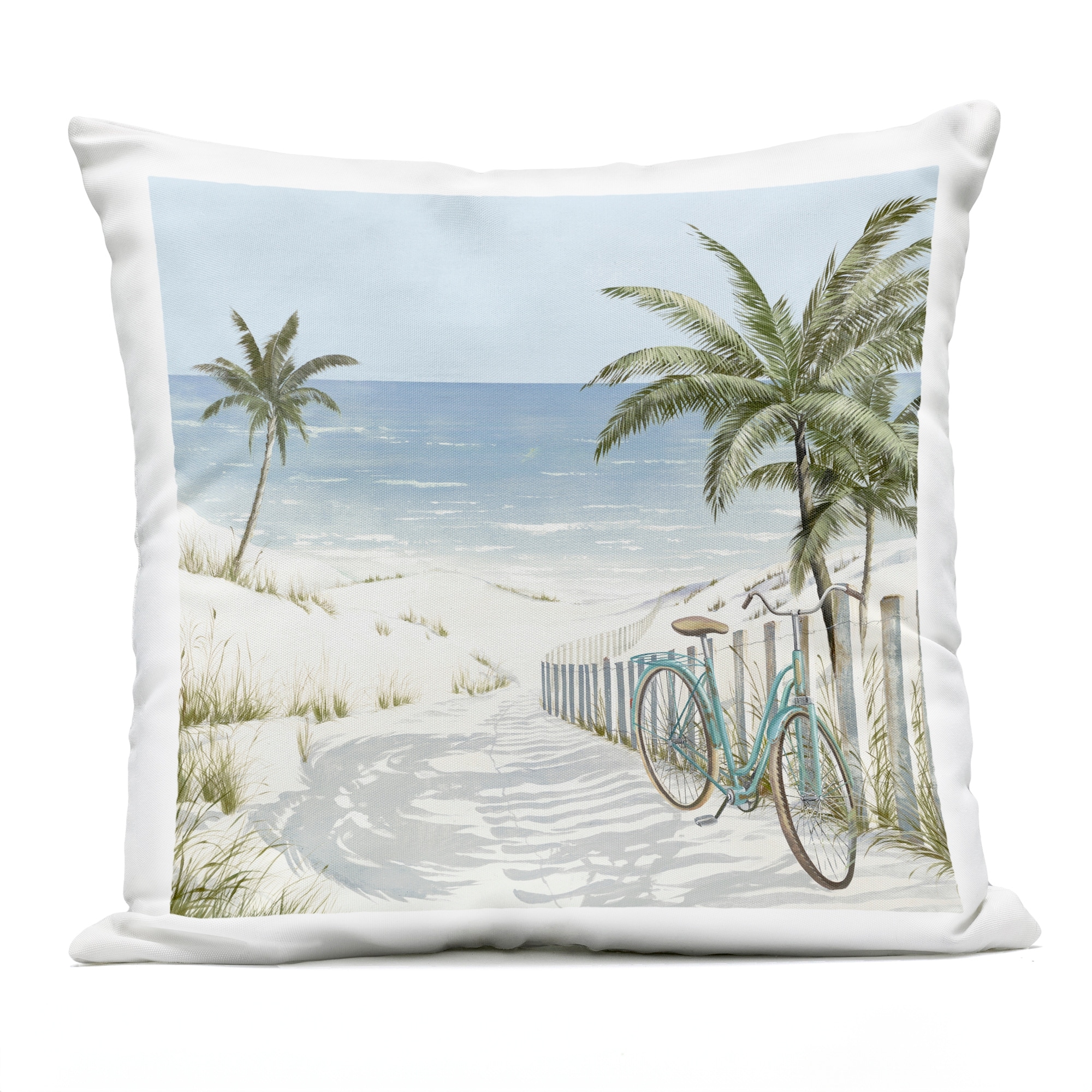 Stupell Beach Bike Coastal Scene Printed Outdoor Throw Pillow Design by Lorenzo Collective