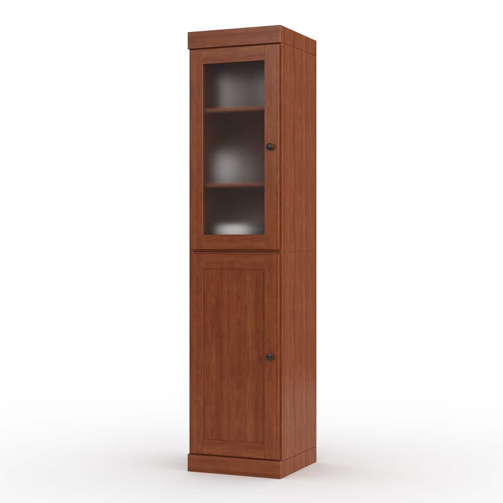 Palace Imports 100% Solid Wood 16.5" Pantry Cabinet with Frosted Glass, Shaker Doors and Adjustable Shelves