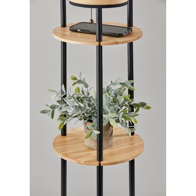 Adesso Trio Satin Steel Floor Lamp