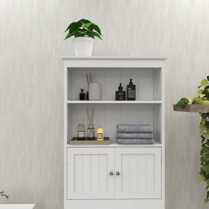 Sofucor Bathroom Over The Toilet Storage Cabinet with Doors,3-Shelf Tall Bathroom Spacesaver - N/A