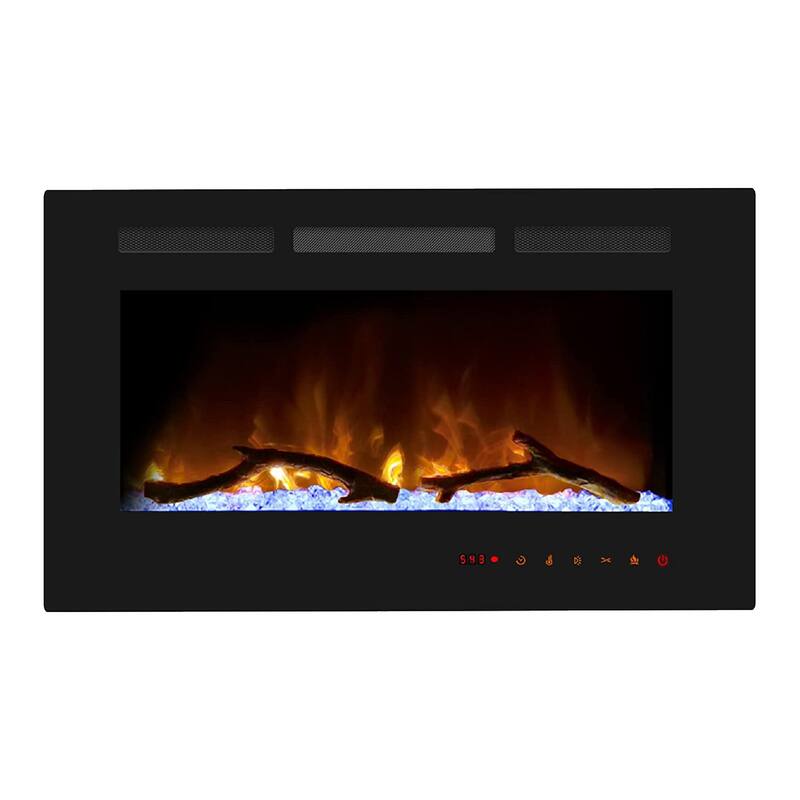 Clihome 30-72Inch Recessed Wall-mounted w/ RC (1500W) Electric Fireplace - 30 in.