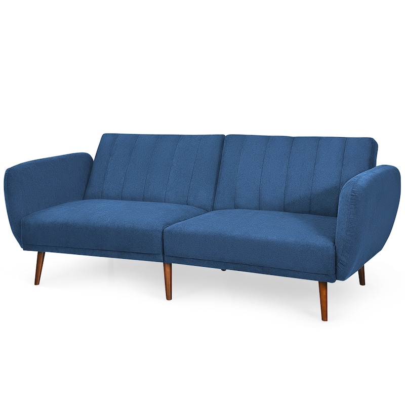 Gymax Modern Sofa Bed Convertible Futon Sofa w/ 3-Level Adjustable - 82.5'' x 34'' x 32''