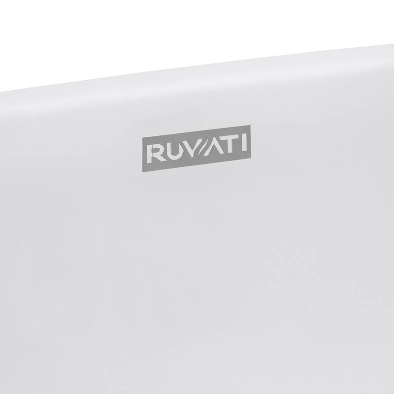 Ruvati 19-inch Matte White epiStone Solid Surface Modern Bathroom Vessel Sink - RVB2119WH - 18-7/8" x 14-5/8"