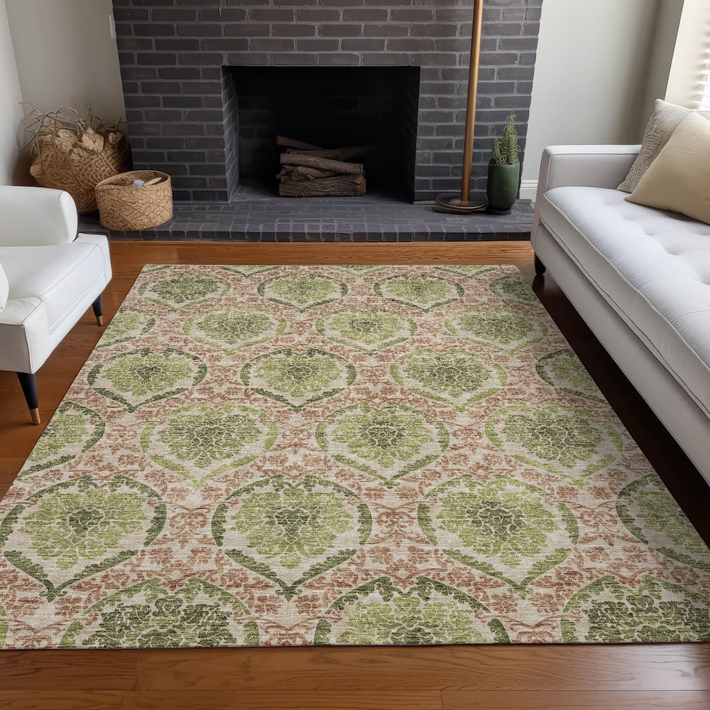 Premium Washable Super Soft Modern Damask Mayfield Rug