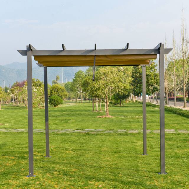 ALEKO Aluminum 9.5-foot Square Outdoor Canopy Pergola