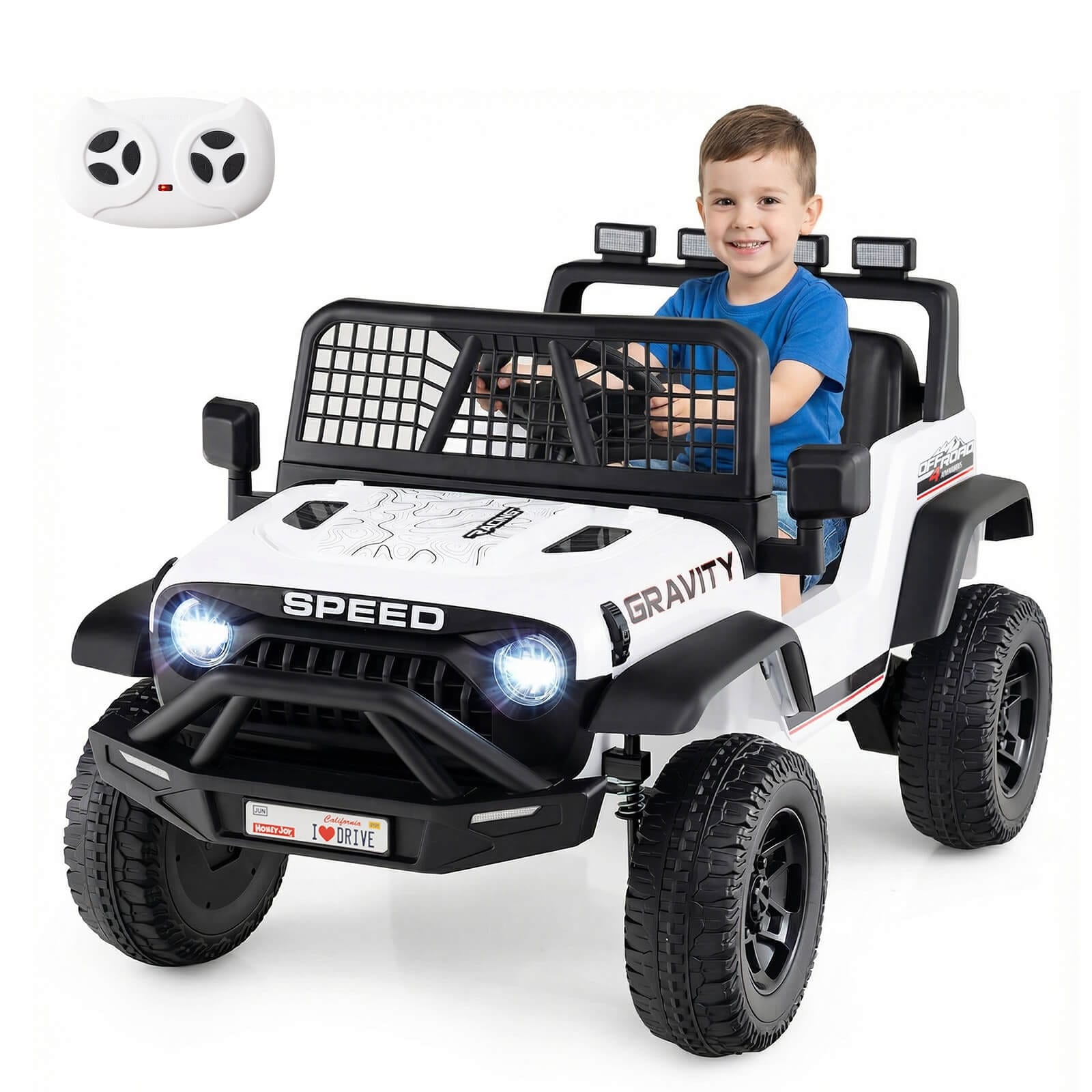 Costway 24V Ride On Car with Remote Control Music LED Headlights - See Details