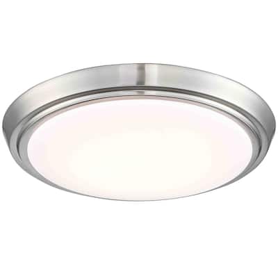 13-Inch LED Brushed Nickel Flush Mount Ceiling Light - 13" x 13" x 2.36"