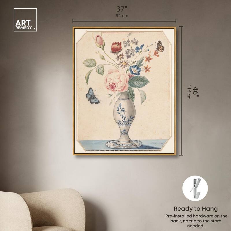 Vase with flowers 1850 Canvas by Art Remedy