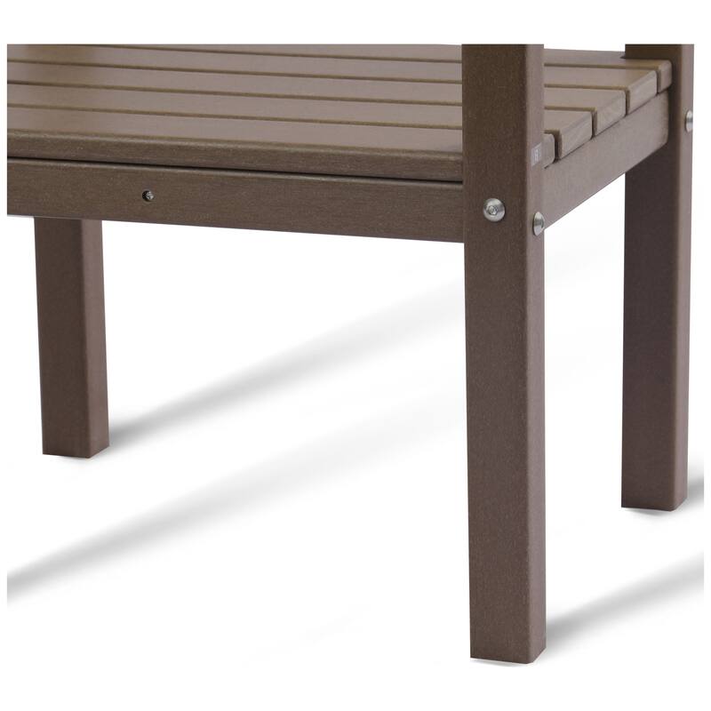 Polytrends Laguna Hdpe All Weather Outdoor Patio Two Shelf Square Table