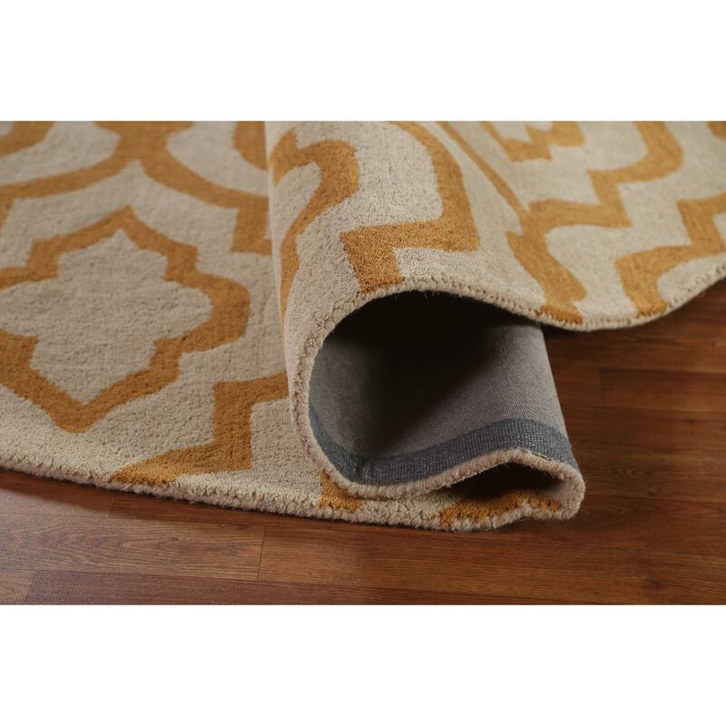 Contemporary Geometric Trellis Agra Oriental Wool Rug Hand-tufted - 10'0" x 10'0"